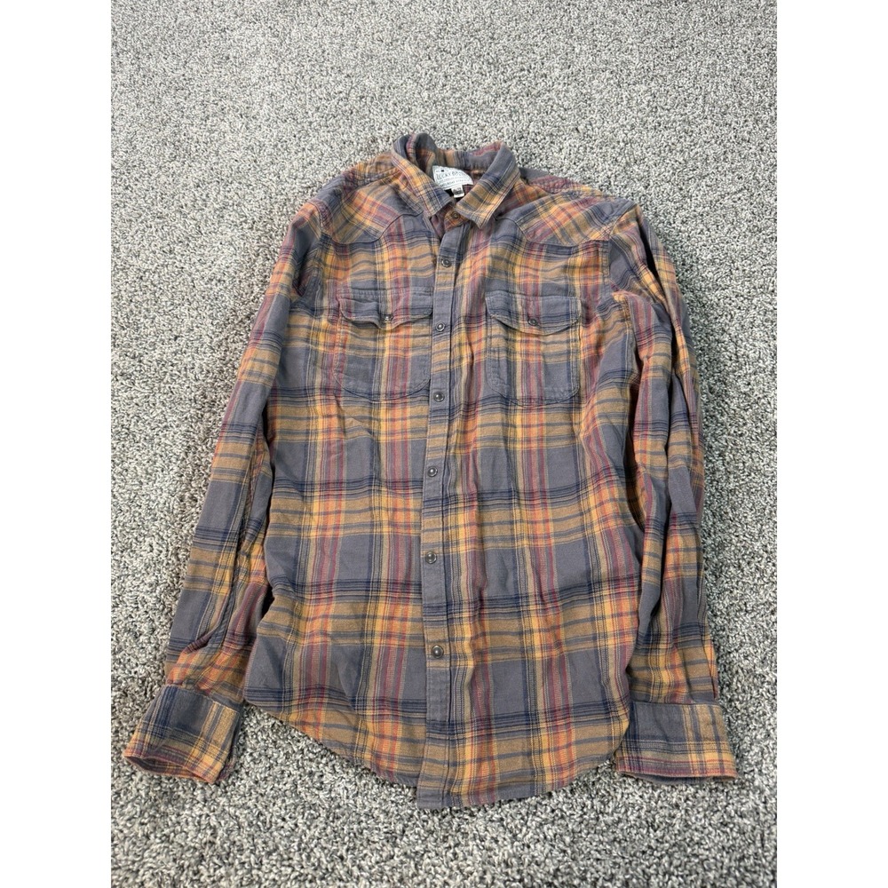 Lucky Brand Long Sleeve Pearl Snap Shirt Men's Size XL Brown
